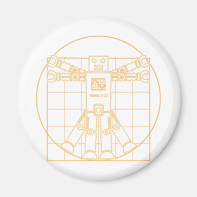 Da Vinci Vitruvian Robot Magnet (Devant)