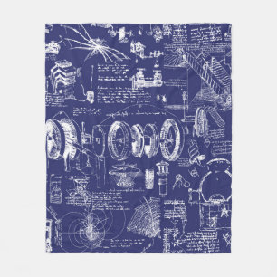 Da Vinci's Blueprints // Fleece Blanket