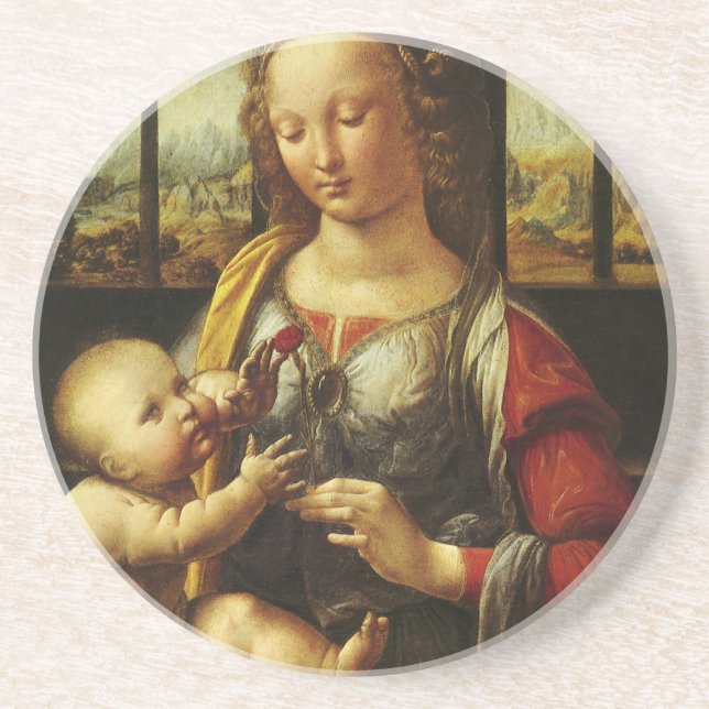 da Vinci's Madonna of the Carnation Coaster (Front)