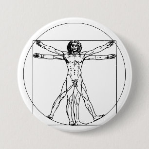 Da Vinci's Vitruvian Man 3 Inch Round Button