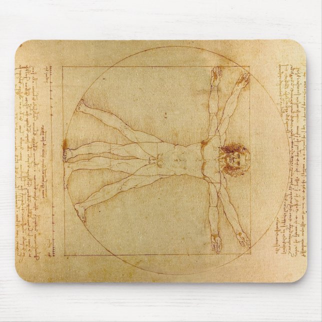 Da Vinci's Vitruvian Man Mouse Pad (Front)