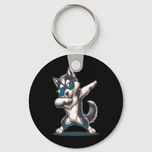 Dab Alaskan Klee Kai Dancing Dabbing Dog  Keychain