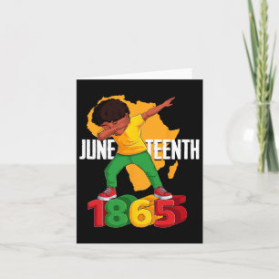 Dab Black Boy Juneteenth Kids 1865 Brown Skin Afro Card