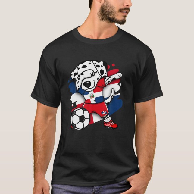 Dab Dalmatian Dominican Republic Soccer Fans Jerse T-Shirt (Front)