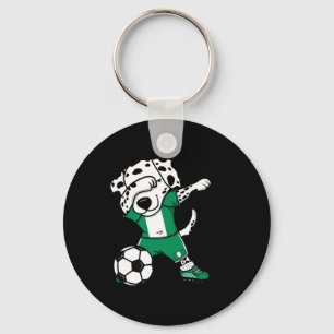 Dab Dalmatian Nigeria Soccer Fans Jersey Nigerian Keychain