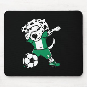 Dab Dalmatian Nigeria Soccer Fans Jersey Nigerian Mouse Pad
