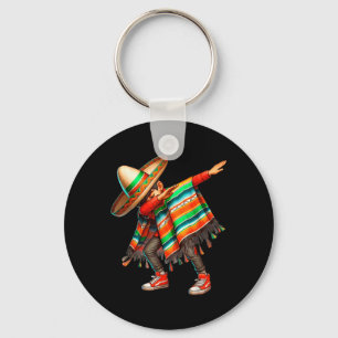Dab Dance Dabbing Mexican Poncho Cinco De Mayo Men Keychain