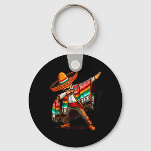 Dab Dance Dabbing Mexican Poncho Cinco De Mayo Men Keychain