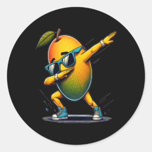 Dab Dance Mango Funny Dancing Dabbing Fruit  Classic Round Sticker