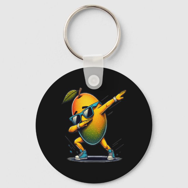 Dab Dance Mango Funny Dancing Dabbing Fruit  Keychain (Front)