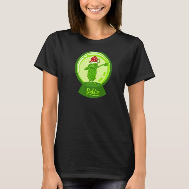 Dab Elf Goblin Snowball Snow Globe Dabbing Christm T-Shirt (Front)