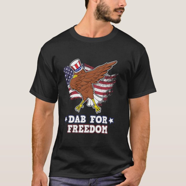 Dab For Freedom Merica Dabbing Eagle 4th of July U T-Shirt (Front)
