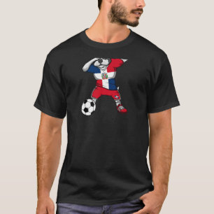 Dab French Bulldog Dominican Republic Soccer Fans T-Shirt
