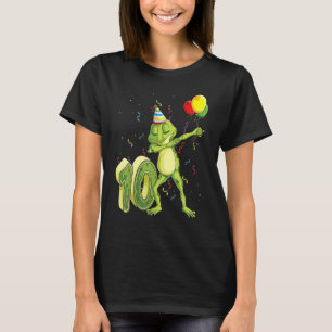   Dab Frog 10th Birthday Ten 10 Years Old Bday Kid T-Shirt