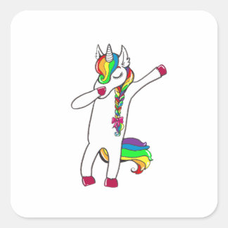 Dab licorne square sticker