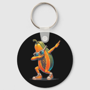 Dab Papaya Dancing Dabbing Papaya Fruit With Sungl Keychain