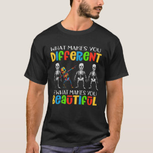 Dab Skeleton Autism Awareness Puzzle Piece Autism  T-Shirt