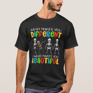 Dab Skeleton Autism Awareness Puzzle Piece Autism  T-Shirt