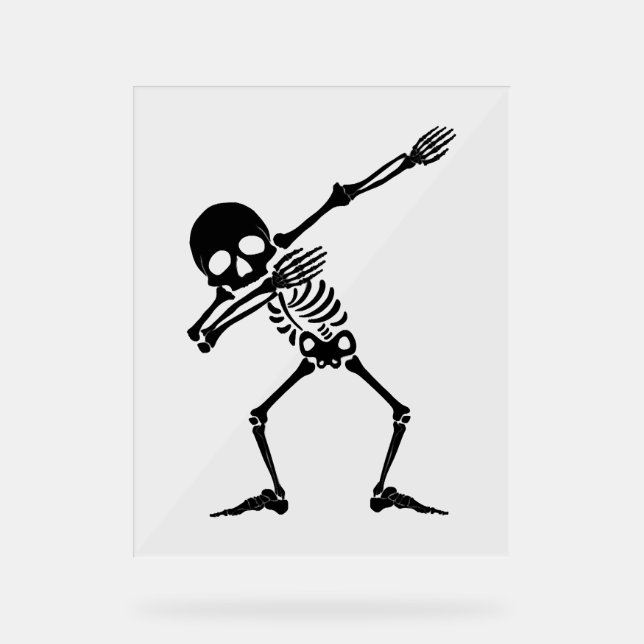 Dab skeleton dabbing skeleton - skull men shirt acrylic sign (Front)