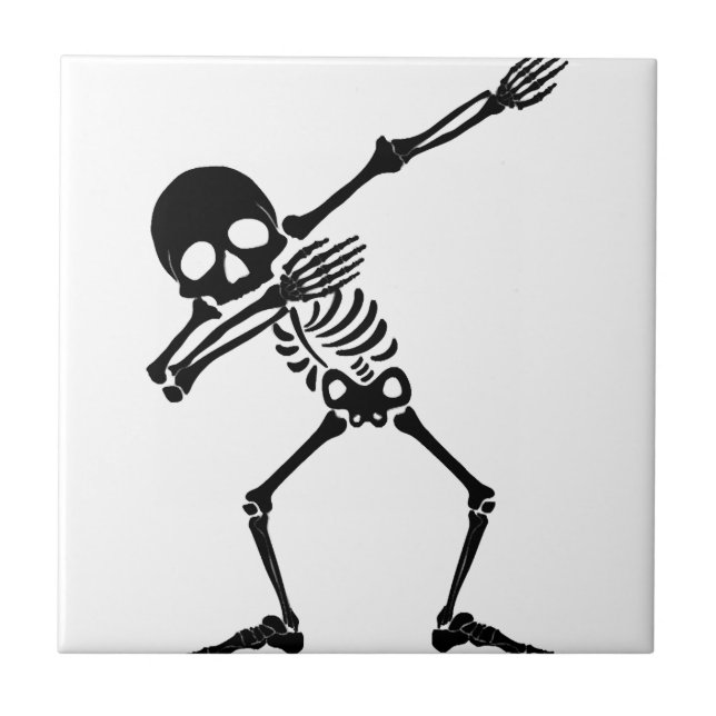 Dab skeleton dabbing skeleton - skull men shirt tile (Front)