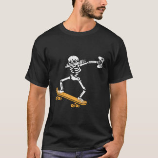 Dab Skeleton Skateboard Gamer Costume Funny Hallow T-Shirt