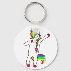 Dab unicorn keychain