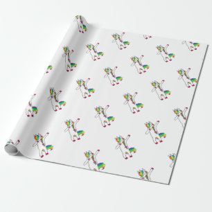 Dab unicorn wrapping paper
