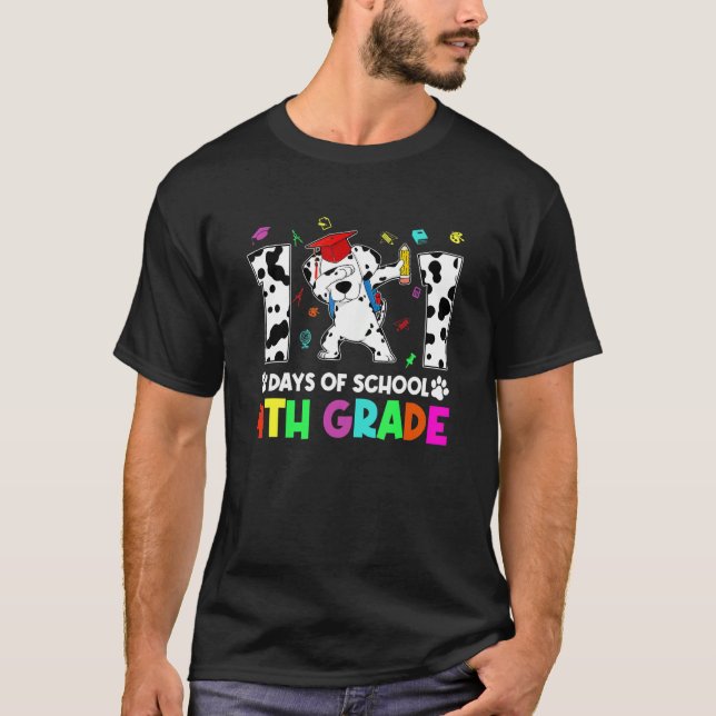 Dabbing 101 Days School 4TH Grade Student Teacher  T-Shirt (Front)