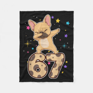 Dabbing 67 French Bulldog 67 Dog Funny Six Seven M Fleece Blanket