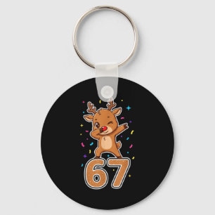 Dabbing 67 Reindeer 67 Funny Six Seven Meme Gen Z  Keychain