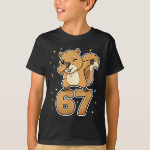 Dabbing 67 Squirrel 67 Funny Six Seven Gen Z Slang T-Shirt