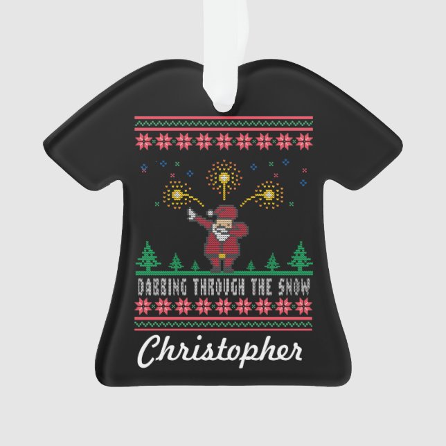 Dabbing À Travers La Neige Vilain Sweater De Noël (devant)
