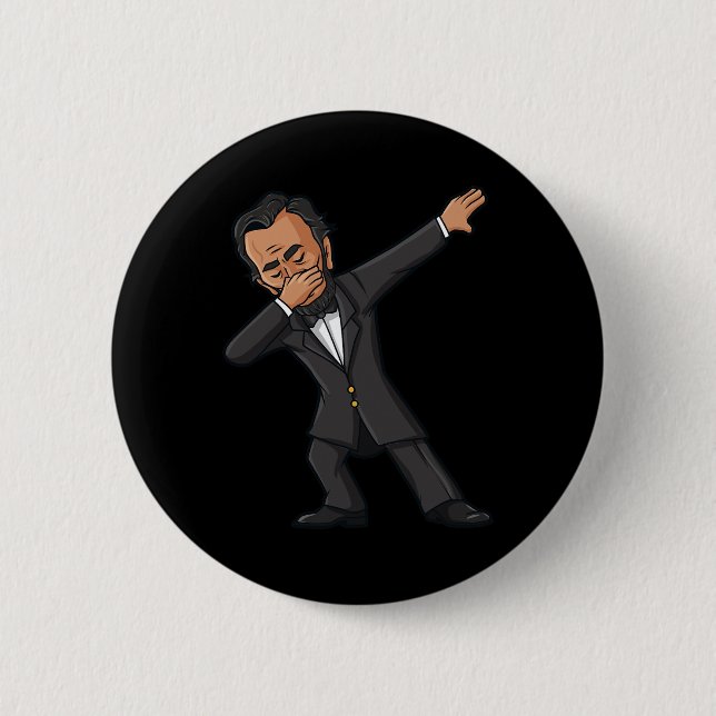 Dabbing Abraham Lincoln 4th of July Abe Dab Boys G 2 Inch Round Button (Front)