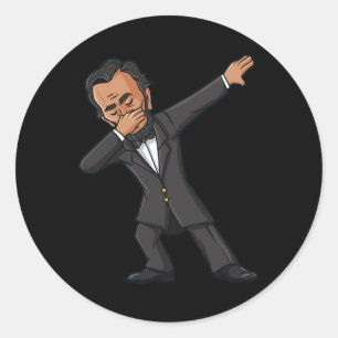 Dabbing Abraham Lincoln 4th of July Abe Dab Boys G Classic Round Sticker