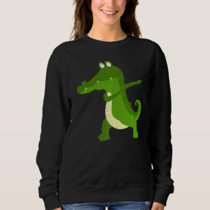 Dabbing Alligator Cute Dainty Crocodile Sweatshirt