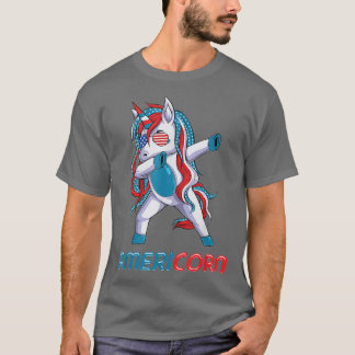 Dabbing Americorn Unicorn 4th Of July Mericorn Mer T-Shirt