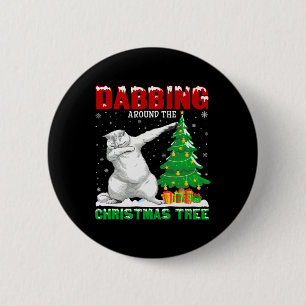 Dabbing Around The Christmas Tree Persian Cat Xmas 2 Inch Round Button