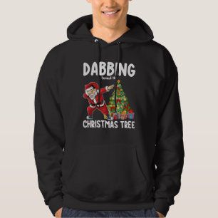 Dabbing Around the Christmas Tree Santa Holiday Hoodie