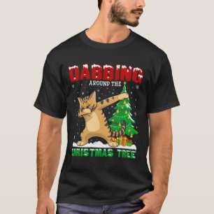 Dabbing Around The Christmas Tree Savannah Cat Xma T-Shirt