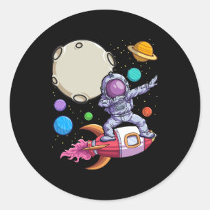 Dabbing Astronaut 12 Yrs Old Birthday Boy 12th Bir Classic Round Sticker