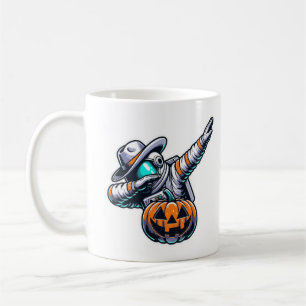 Dabbing Astronaut Halloween Cowboy Jack O Lantern Coffee Mug
