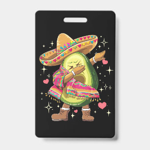 Dabbing Avocado Cinco De Mayo Funny Mexican Poncho Badge