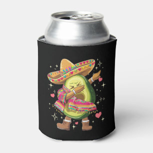 Dabbing Avocado Cinco De Mayo Funny Mexican Poncho Can Cooler
