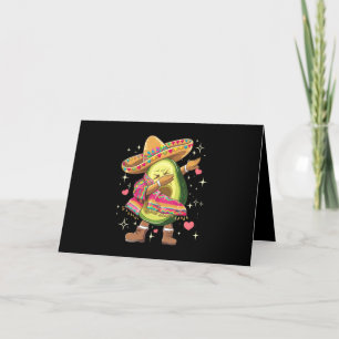 Dabbing Avocado Cinco De Mayo Funny Mexican Poncho Thank You Card