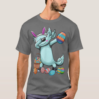 Dabbing Axolotl Easter Day Eggs Dab Boys Girls Kid T-Shirt