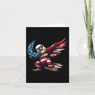 Dabbing Bald Eagle American Flag Patriotic Indepen Card