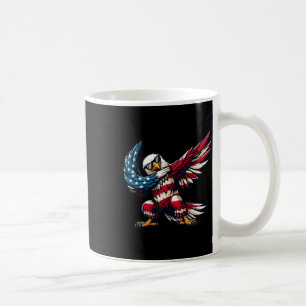 Dabbing Bald Eagle American Flag Patriotic Indepen Coffee Mug