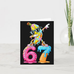 Dabbing Banana 67 Ice Cream Drip Funny Six Seven M Card