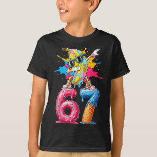 Dabbing Banana 67 Ice Cream Drip Funny Six Seven M T-Shirt