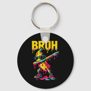 Dabbing Banana Bruh Drip Ice Cream Banana Youth Bo Keychain